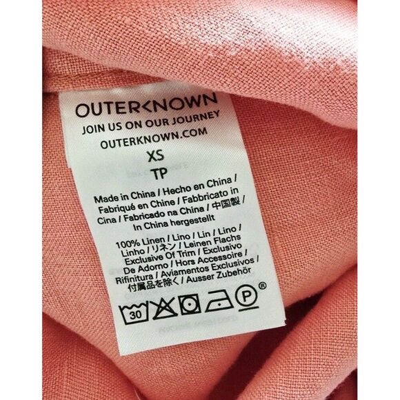 OUTERKNOWN Women's Linen Retrograde Jumpsuit in Coral Size XS Lightweight New - Picture 6 of 7